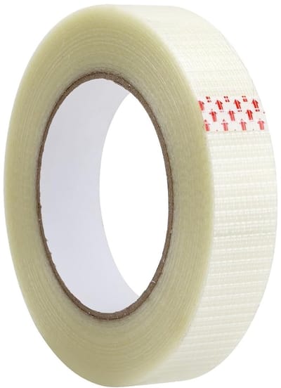 50 m transparant grid net, 25 mm breed, waterdicht en extra sterk, handafscheurbaar, glasvezel versterkt filament tape voor bundelen en bevestigen