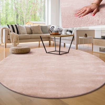 Paco Home Moderne woonkamer tapijt kortpolig wasbaar zacht uni effect bont antislip 80 cm Rund