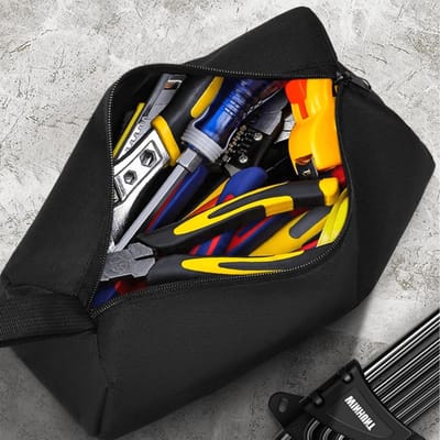 Draagbare gereedschapsorganizer met 2 kleine tooltassen voor elektriciens en tuinwerkers, ideaal voor reparaties en klussen