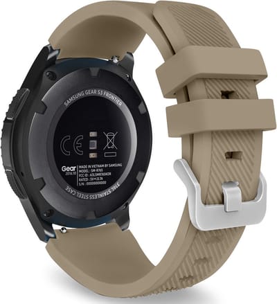 Strap-it Smartwatch bandje 22mm - siliconen bandje geschikt voor Huawei Watch GT 2 / GT 3 (Pro) - 46mm / GT 4 46mm / GT 5 (Pro) - 46mm / GT 2 Pro / Watch 3 (Pro) - Xiaomi Mi Watch / Watch S1 (Pro) / Watch 2 Pro - OnePlus Watch / GTR 2 - beige