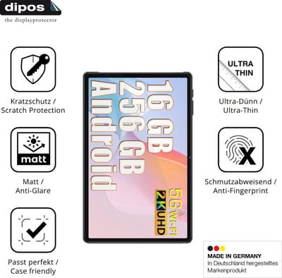 dipos – 2x Matte Beschermfolie geschikt voor SEBBE Tablet 11 Zoll | Krasbestendige & antireflecterende Screenprotector Ultra-Thin