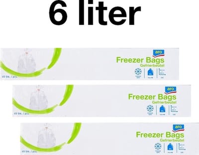 Diepvrieszakjes 6 liter - 135 zakjes (3 x 45) - Vershoudzakjes - Boterhamzakjes - 26,5 x 50 cm - Transparant - Voordeelpakket