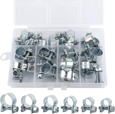 30 Stuks Mini Slangklemmen, Verstelbare Klemmen voor Brandstofinjectie, Geschikt voor Slangen van 7-15mm, Ideaal voor Uitlaatpijpen en Benzinetubes