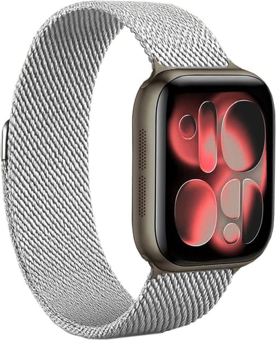 Horlogeband Milanees Geschikt voor Apple Watch 42/44/45/46 mm Bandje - Bandje Geschikt voor Apple Watch 42/44/45/46 mm Band Milanees - Zilver