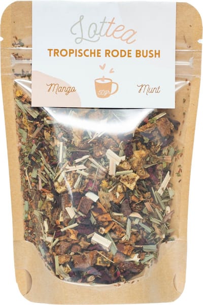 Lottea Tropische Rode Bush thee 50 Gram Stazak - verse thee, rooibos thee, thee cadeau, thee geschenk, thee cadeautje