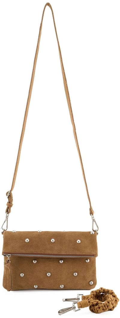 FREDsBRUDER Leren schoudertas Endless Beads Flap Bag Toffee bruine