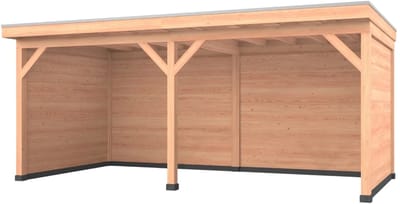 Douglas overkapping, 600 x 350, met achterwand en twee zijwanden, Westwood Comfort Plus
