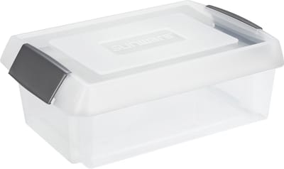 Sunware opslagbox - 30 liter - transparant - 60 x 40 x 17 cm - kunststof - met afsluitbare extra hoge deksel