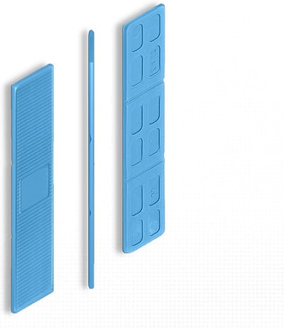 Set van 100 Kunststof Wiggen 2 mm voor Glasplaatsing en Nivellering