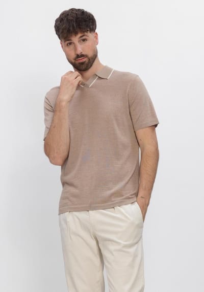 STEFANO LAURAN Polo Borre Heren - Polo shirt - Beige - Maat L