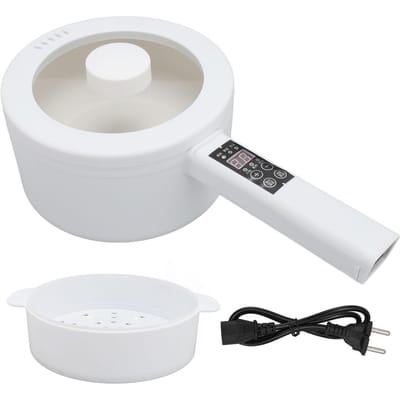 Elektrische Kookpot met Stoominzet 600W 1.8L Lange Handgreep Draagbaar Multifunctioneel Noodle Kooktoestel L white