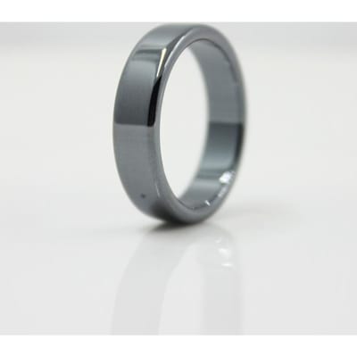 Mode Sieraden Grade AAA Kwaliteit Gladde 6 mm Breedte Platte Hematiet Ringen 10 zwart