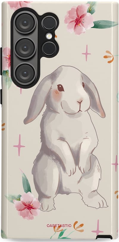 Casetastic Hoesje Geschikt voor Samsung S23 Ultra - Stijlvolle Beschermende Duo-layer Case - Klein konijntje
