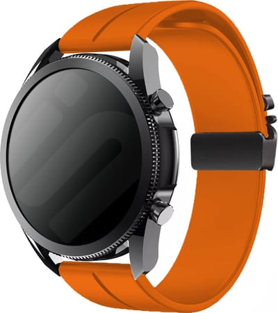 Strap-it Smartwatch bandje 20mm - Siliconen band met parachutesluiting - geschikt voor Samsung Galaxy Watch 7 / 6 / 5 / 4 (Classic / Pro) / FE / Watch 3 41mm / Watch 1 42mm / Watch Active (2) - Polar Ignite / Unite - Amazfit Bip / GTS (oranje)