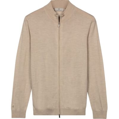 Thomas Maine Vest Full Zip Single Knit Luxury Fine Merino Kitt / male