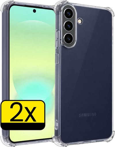 Hoesje - 2 Stuks - Geschikt voor Samsung Galaxy A37 - Sterk & Shockproof - Siliconen Case - Back Cover - Telefoon Hoes Shock Proof - Telefoonhoesjes - Transparant