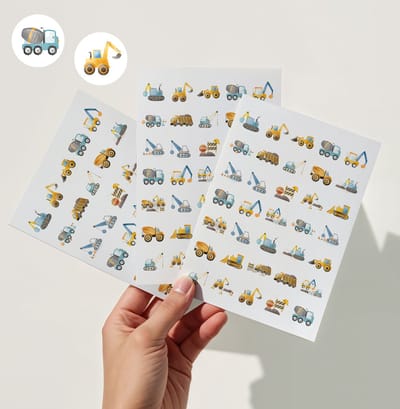 Voertuigen Stickers - 3 Stickervellen - 105 Stickers voor Jongens