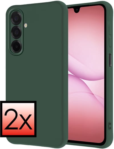 Hoesje - 2 Stuks - Geschikt voor Samsung Galaxy A17 - Sterk & Shockproof - Case Siliconen - Back Cover - Telefoon Hoes - Donkergroen