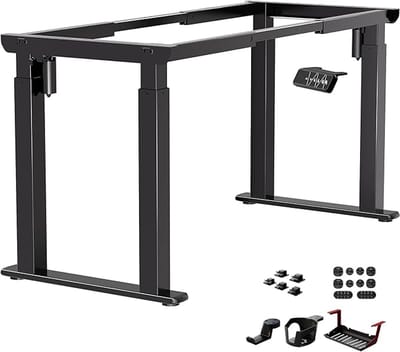 Elektrisch Verstelbaar Bureau Onderstel 60-100 cm - Premium Zit-Sta Bureau Frame met Dubbele Motor, 4 Geheugenstanden, USB-Laadpoort, Hoogteherinnering, Mat Zwart - Mobili Bella