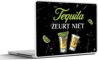 Laptop sticker - 14 inch - Tequila - Glazen - Vintage - 32x5x23x5cm - Laptopstickers - Laptop skin - Cover - Cadeau voor vrouw - Cadeau voor man