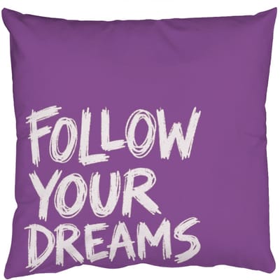 Sierkussens - Kussentjes Woonkamer - 50x50 cm - Follow your dreams - Paars - Penseeltextuur
