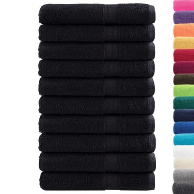 vidaXL - Saunadoeken - SOLUND - 10 - st - 600 - g/m² - 80x200 - cm - zwart