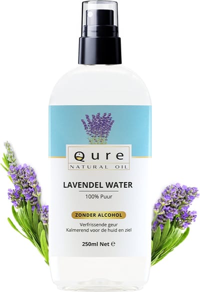 Lavendelwater 250ml | 100% Puur & Onbewerkt | Biologisch | Zonder Alcohol | Lavendel Water Spray