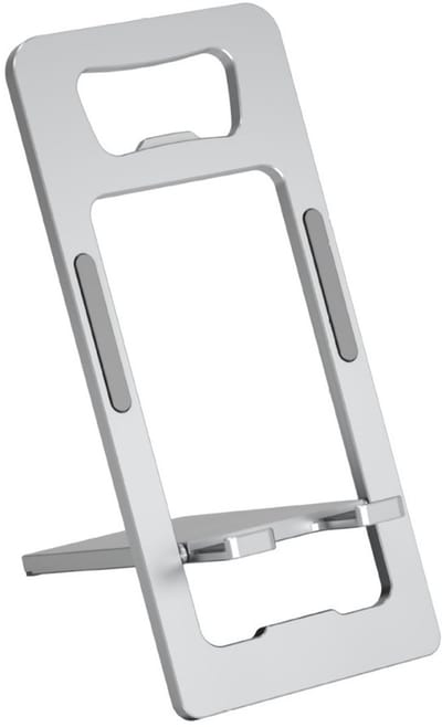 Telefoonhouder standaard - Kaartvormig - Mobiele telefoonstandaard - Opvouwbaar - Multifunctionele desktopstandaard - Ruimtebesparend - zilver
