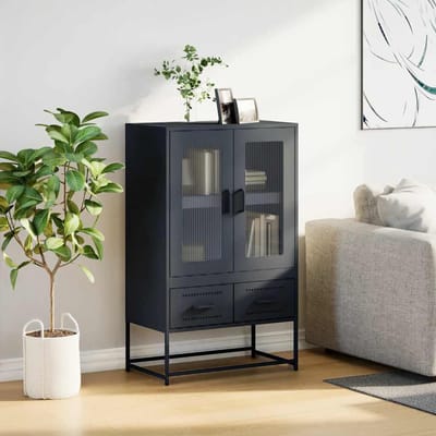 vidaXL - Hoge - kast - 68x39x111,5 - cm - staal - antracietkleurig