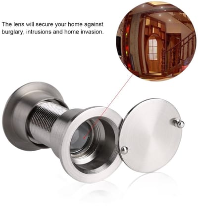 Dailygoods - Kijkgaatje - Brede kijkhoek 28 mm - Sterke privacyafdekking - Geborsteld chroom - Antidiefstalaccessoires - Geschikt voor deuren