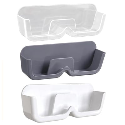 3 Stuks - Brilhouder - Brillenopslag - Opbergorganizer - Brillen opbergsysteem - Brillenstandaard - Brillenrek - Zonnebrillen rek - Kunststof - 17.5*3.5*5.8cm - Wit, grijs, transparant - Brillenhouder Aan De Muur - Zonnebrillen display