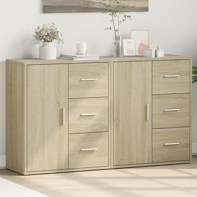 vidaXL - Dressoirs - 2 - st - 60x31x70 - cm - bewerkt - hout - sonoma - eikenkleurig