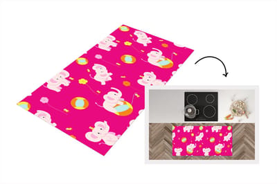 Keukenloper - Loper keuken - Olifant - Bloemen - Patronen - 120x60 cm - Keukenloper vinyl