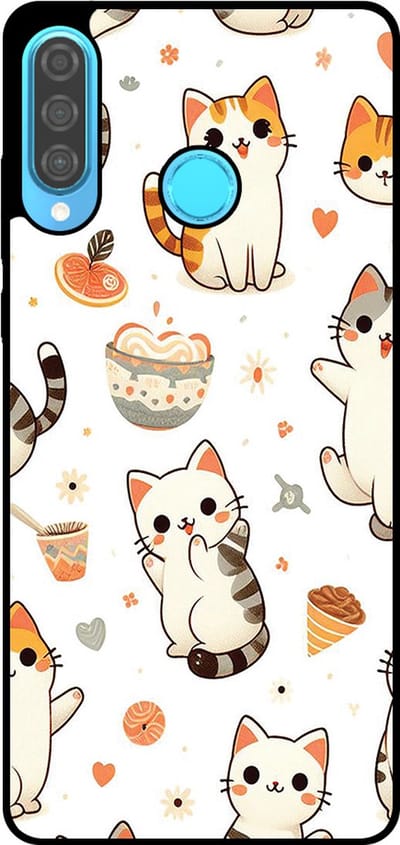 Smartphonica Telefoonhoesje Geschikt voor Huawei P30 Lite met katten opdruk - TPU backcover case cat design geschikt voor Huawei P30 Lite