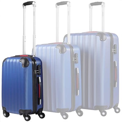 XL Blauwe Hardshell Reiskoffer met Cijferslot en 360° Rolwielen