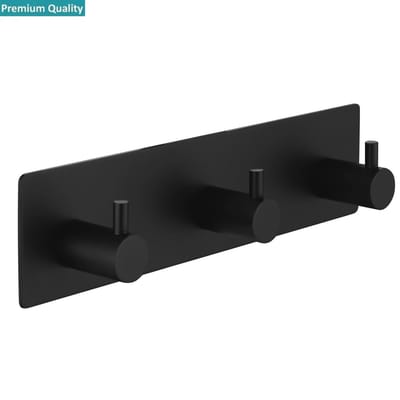*** 3 in 1 Design Haak - RVS Zelfklevend  - Handdoekhaak - Zwart - Ophanghaak - van Heble® ***