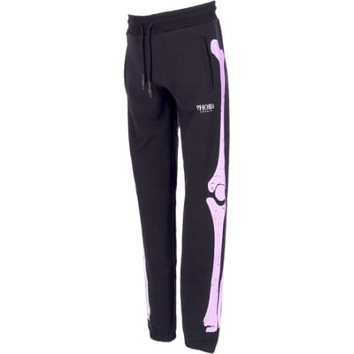 Lichtgewicht trainingsbroek heren skeletprint broek zwart/paars