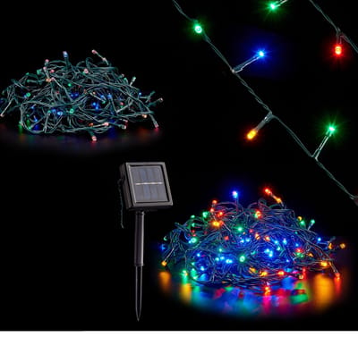 Krist+ kerstverlichting - 200 leds - gekleurd - 10 m - solar lichtsnoer - kerstversiering