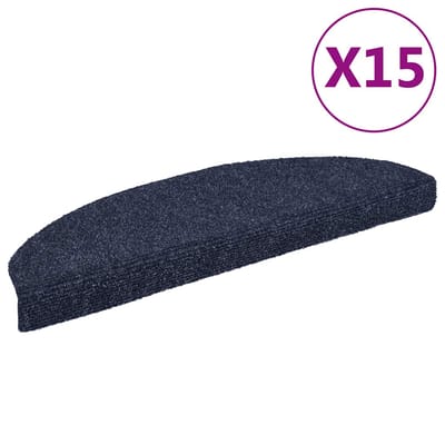 vidaXL - Trapmatten - Zelfklevend - 15 - stuks - 65x21x4 - cm - Blauw - Halfrond - Groot
