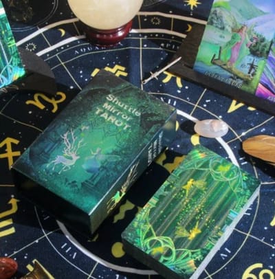 Shuttle Mirror Tarot - Holografische Tarotkaarten - Tarotkaarten met gids in Bewaardoos