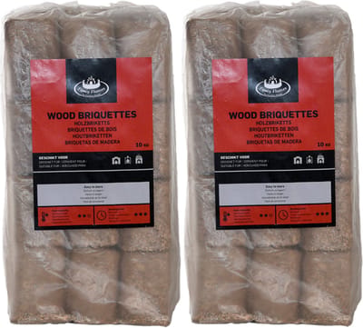 2x zakken houtbriketten 10 kilo voor kachel/openhaard - Hout - Houtbriketten geperst