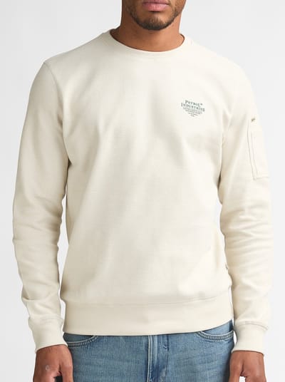 Petrol Industries - Sweater Ronde hals - Heren - S - Gebroken wit - Katoen - M-1060-SWR317