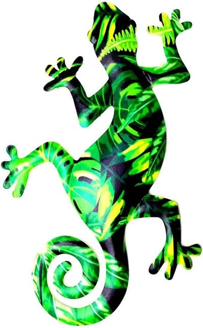 Handgeschilderde Gecko Wanddecoratie, Unieke Hagedis Sculptuur voor Thuis, Slaapkamer, Woonkamer en Tuin Decoratie, Kleurrijk Kunstwerk