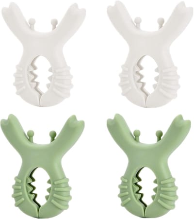 VHV - Lepelhouder - Panklem - Stoomverlater - Keukenaccessoires - Set van 4 - Siliconen - Krab vorm - Hittebestendig - Voor pannen en koken - Off-white Groen