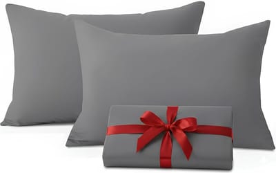 Famanu – Kussenslopen Set van 2 - 50 x 75 cm - grijs - envelopsluiting - super zacht geborsteld microvezel - standaard formaat - duurzaam en comfortabel