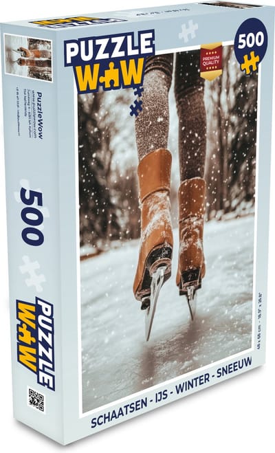 Puzzel Schaatsen - IJs - Winter - Sneeuw - Legpuzzel - Puzzel 500 stukjes - Kerstpuzzel - Kerstpuzzels - Kerst - Cadeau - Kerstcadeau voor mannen, vrouwen en kinderen