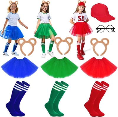 Chipmunk Kostuum Set voor Meisjes - Ears Hoofdband, Tutu Rok en Sokken voor Wereld Boeken Dag, Dieren Verkleed Outfit voor School en Feestjes
