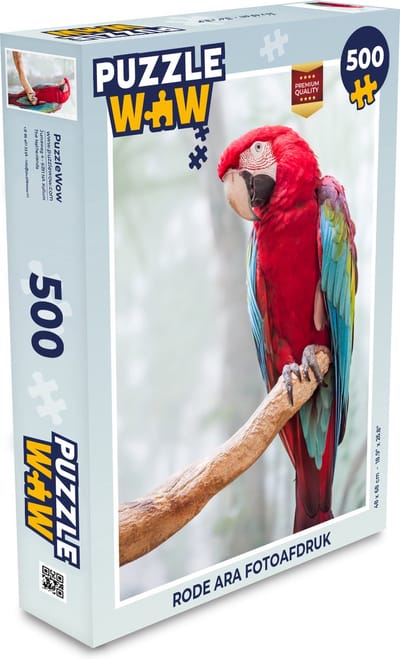 Puzzel Rode ara fotoafdruk - Legpuzzel - Puzzel 500 stukjes