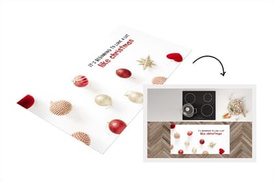 Keukenloper - Loper keuken - Kerst - Kerstdecoratie - Rood - Goud - 120x60 cm - Keukenloper vinyl