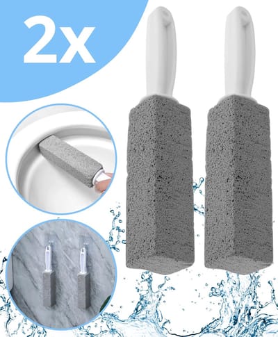 Boncy® Puimsteen voor wc - 2 Stuks WC-borstel Set - Schoonmaak Toilet - Wit Poetssteen met handvat - Cleaningblock Cleaning block - Urinesteen verwijderaar voor urinoir